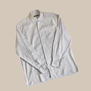 Ermenegildi Zegna Blue Striped Dress Shirt
